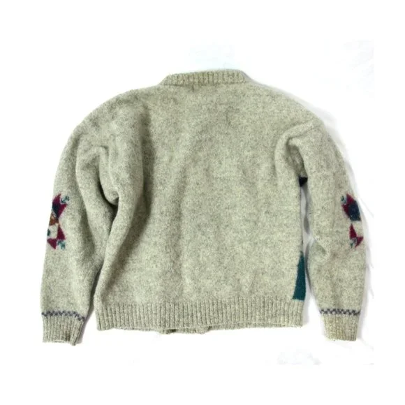 Vintage Woolrich Wool Fair Isle Cardigan Sweater Winter Sports Gray - XS - Picture 7 of 8